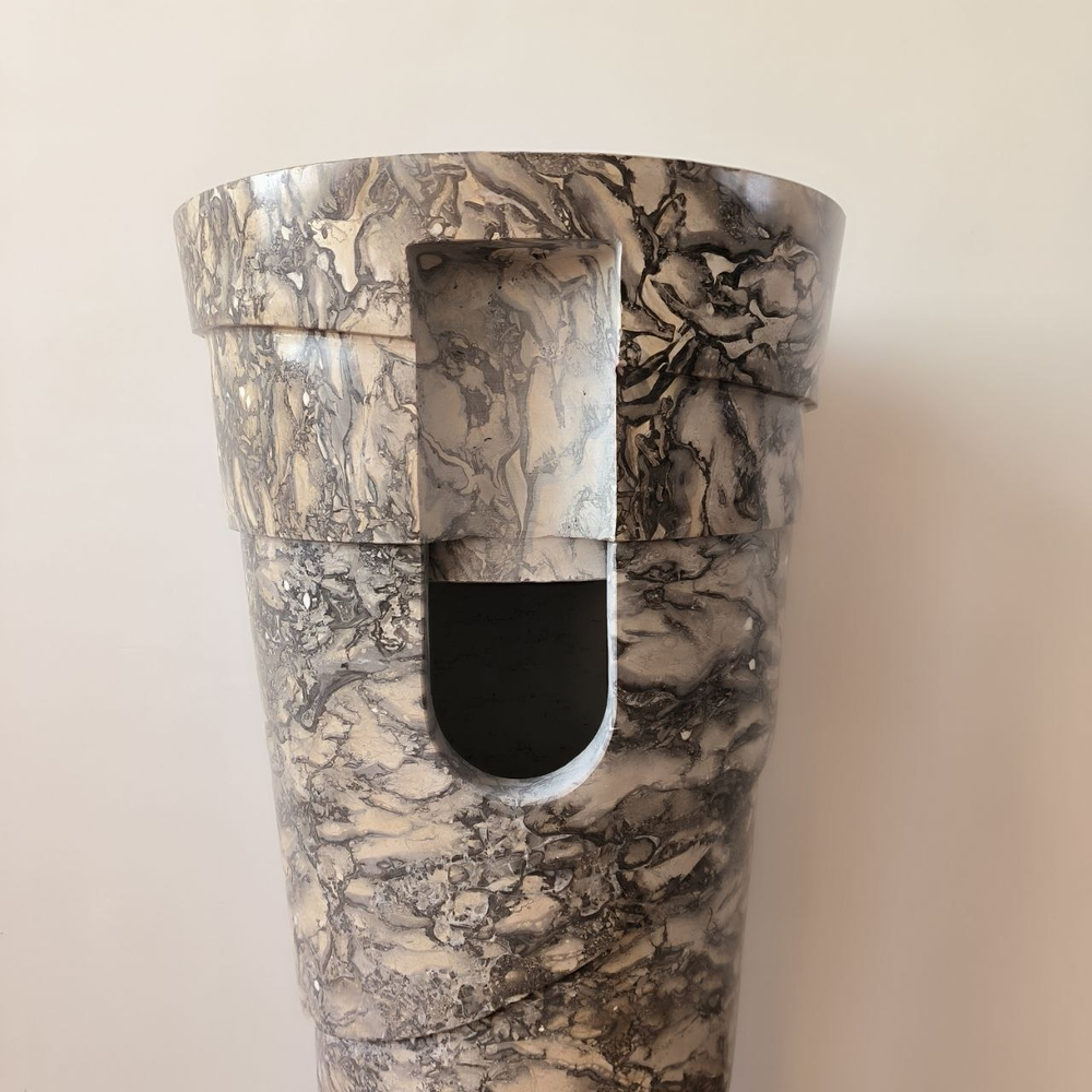 Раковина напольная из мрамора Pedestal Doreng Spiral MN-03221 (45*45*90 см)