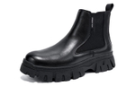 FAIRWHALE Split Cow Leather, Top Grain Cow Leather Ankle Boots Men"s Black