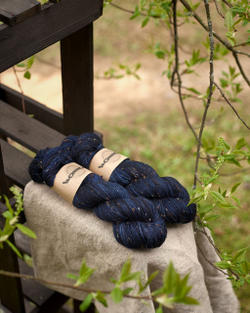 Носочный твид "Синий глубина" 225 м/100 г