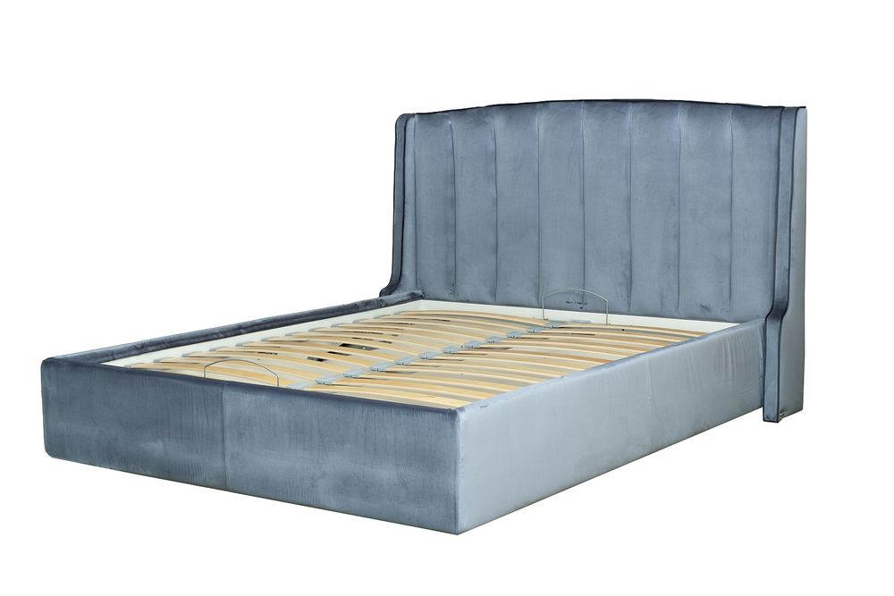 Кровать Garda Decor Одри (Odry) c подъем.мех.вельвет синий Velv-SIN 186*220*120