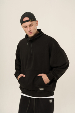 Толстовка KUL'TURA "HALF ZIP" Черный