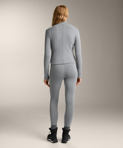 Oysho Теплая длинная техническая куртка, серый меланж