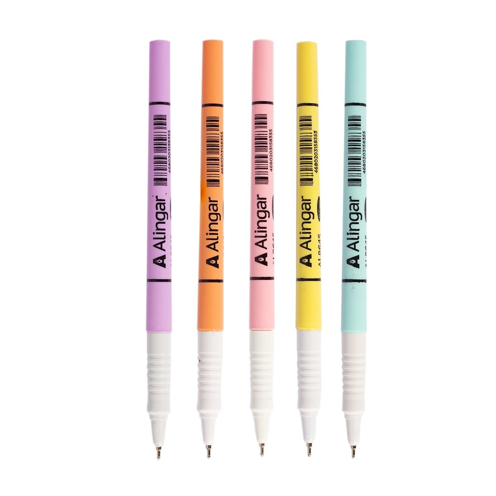 Ручка шариковая Alingar, 0,7 мм, синяя, игольчатый наконечник, грип, круглый цветной пластиковый корпус, карт. уп.