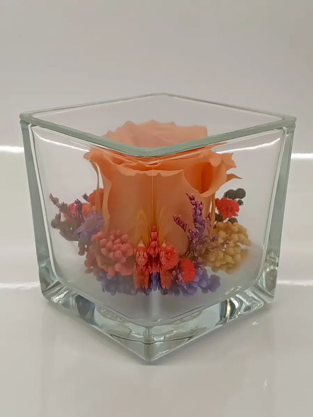 натуральная роза в стекле, вакуум*