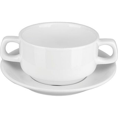 Бульонная пара «Кунстверк»;фарфор;300мл;D=105,H=60мм;белый (Цвет: белый)