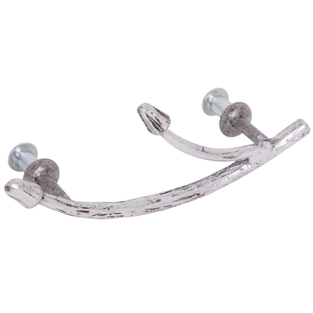 Ручка мебельная скоба Орхидея левая Античное серебро