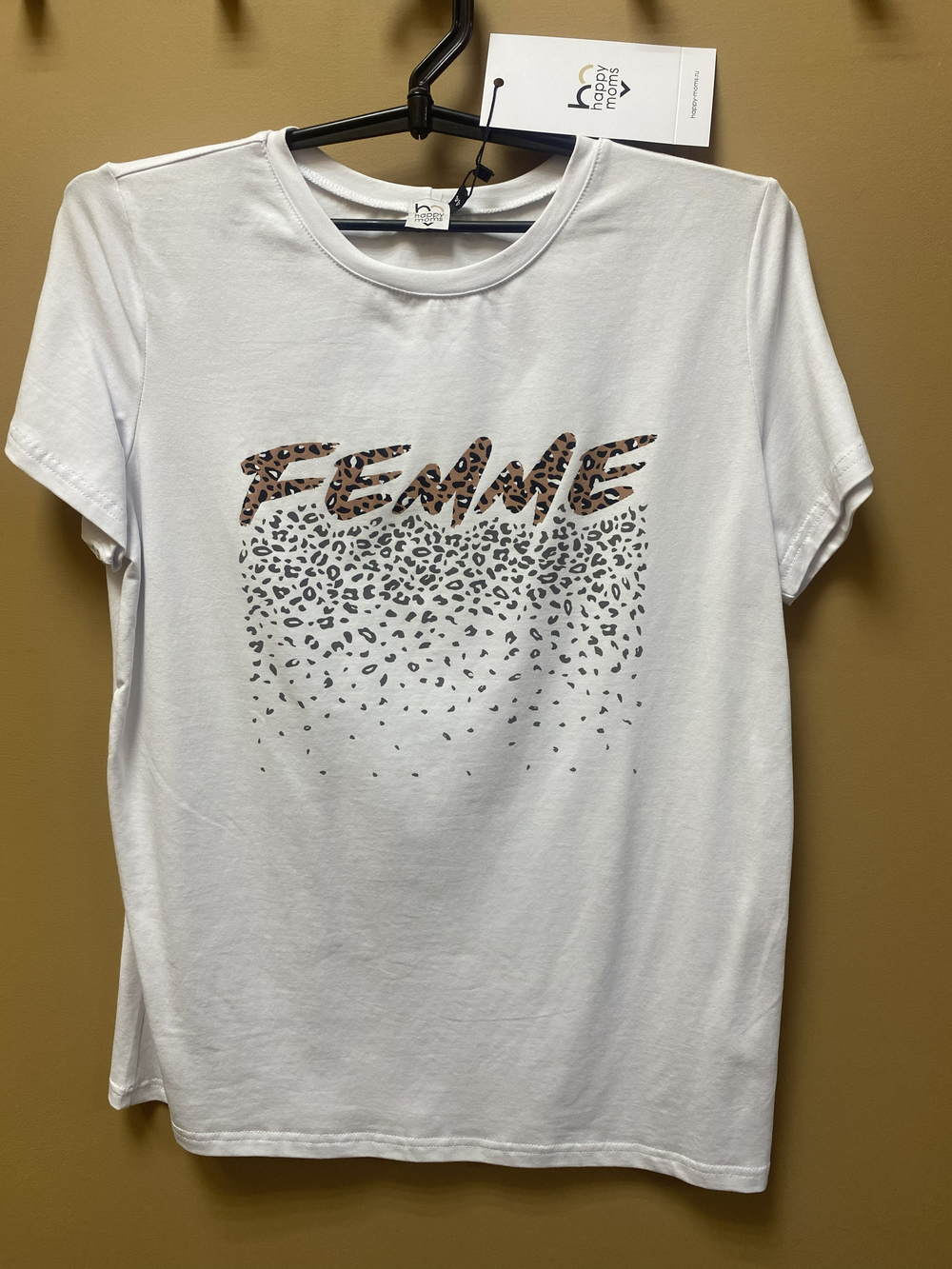 Футболка для беременных белая с принтом, из вискозы , размер 44