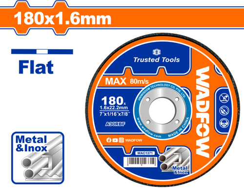 Диск отрезной 180х1.6х22.2 мм (50/200) WADFOW WAC1371
