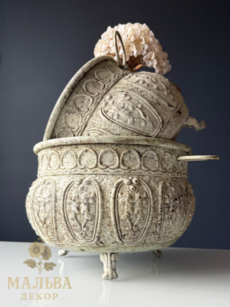 Набор из 2-х кашпо "Брокант" круглые D24xH20 см/ D28,5xH20,5 см