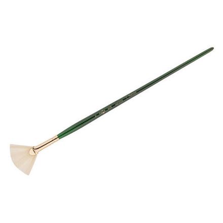 Кисть художественная профессиональная, щетина, веерная № 6, длинная ручка, Гамма