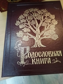 Альбом-книга Родословная "Изысканная" бордовая, в обложке из искусственной кожи