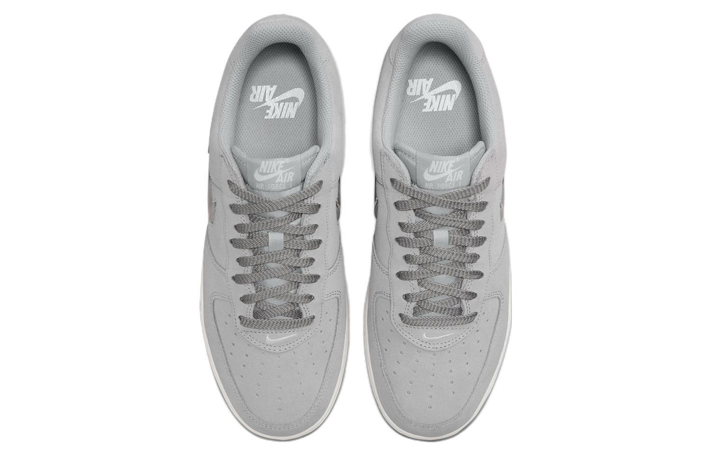 Nike Air Force 1 "Light Smoke Grey" leather non-slip shock absorption wear-resistant low-top sneakers for men and women the same gray