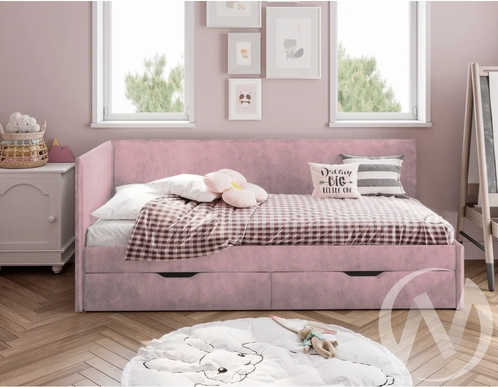 Кровать Лео 0;8 КР-49 (белый/шарли пинк)