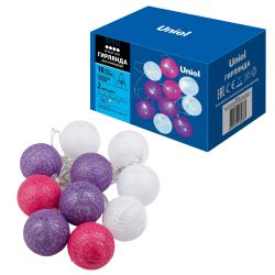 ULD-S0200-010-STB-2AA WHITE IP20 TANGLES-1 Гирлянда светодиодная Клубки. на батарейках 2AA не в-к. 2м. 10 светодиодов. Белый свет. Провод прозрачный. TM Uniel