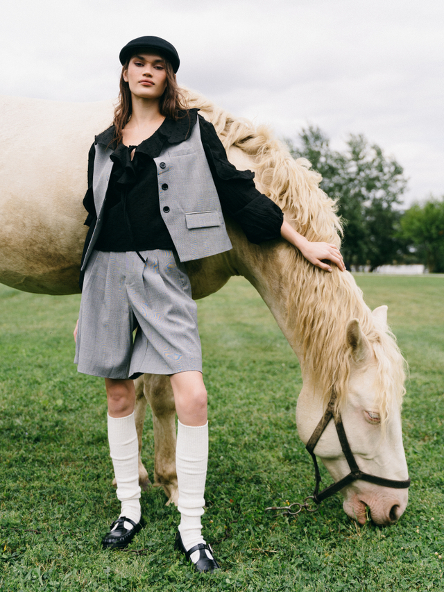 Бермуды от костюма в клетку