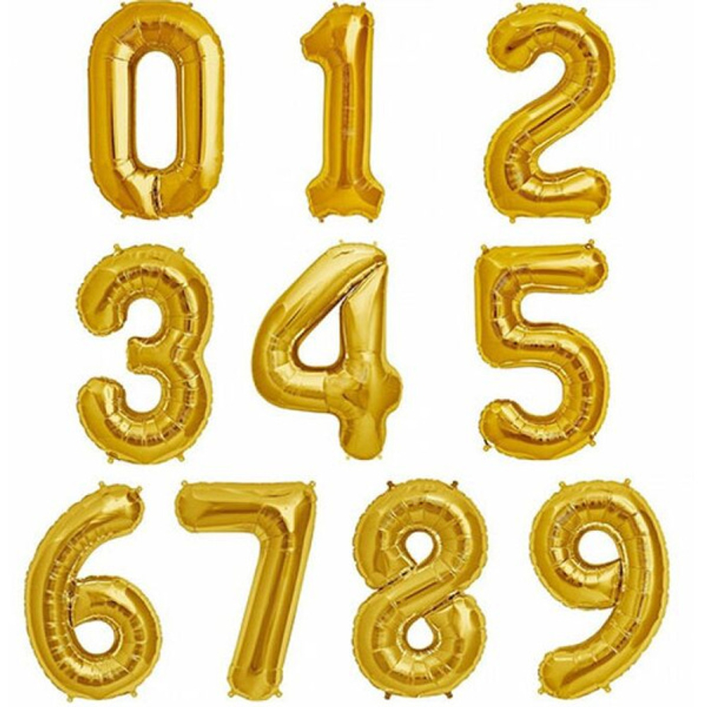 Воздушный шар фольгированный 102 см. «Цифра» надут гелием.