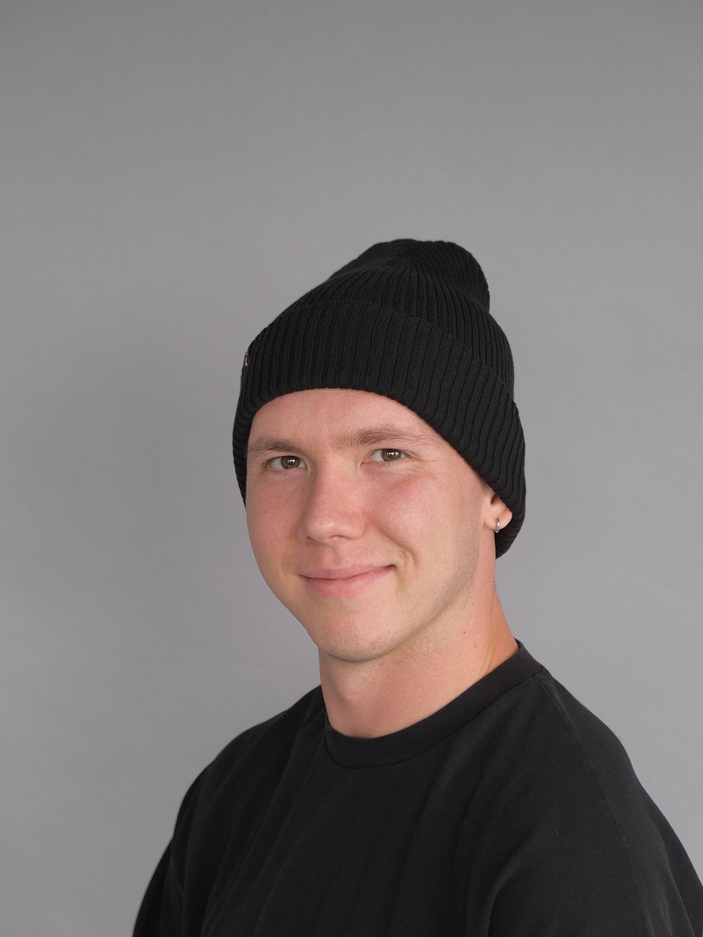 Шапка вязаная весенняя/осенняя МУЛА (ЧЕРНЫЙ) МУЖСКАЯ