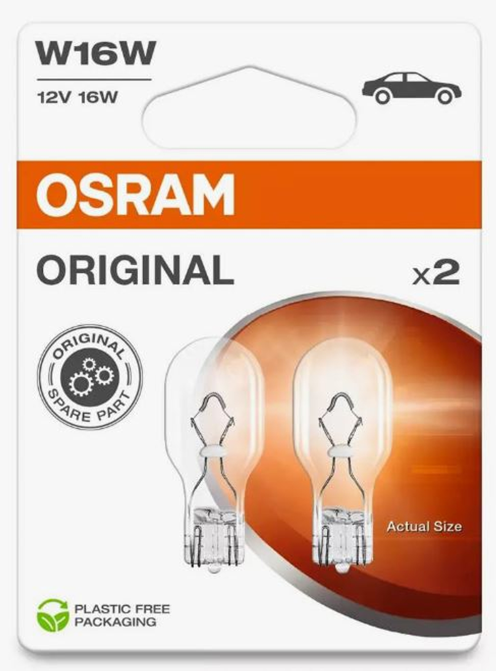 Автолампа  W 12-W16W (без цок) японские авто (груша) (W2.x9.5d) Osram #921-2BL (бл2шт) ORIGINAL