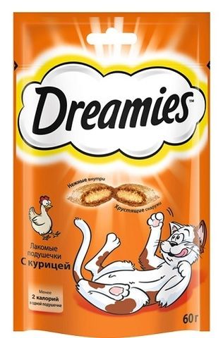 Dreamies™ лакомство для кошек с курицей (вес: 30 г)