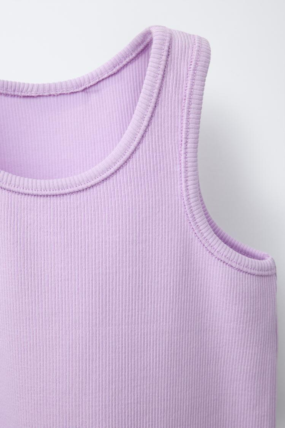 ZARA НАБОР ИЗ 3 ОДНОТОННЫХ ТОПОВ В РУБЧИК, РОЗОВЫЙ/ЛИЛОВЫЙ