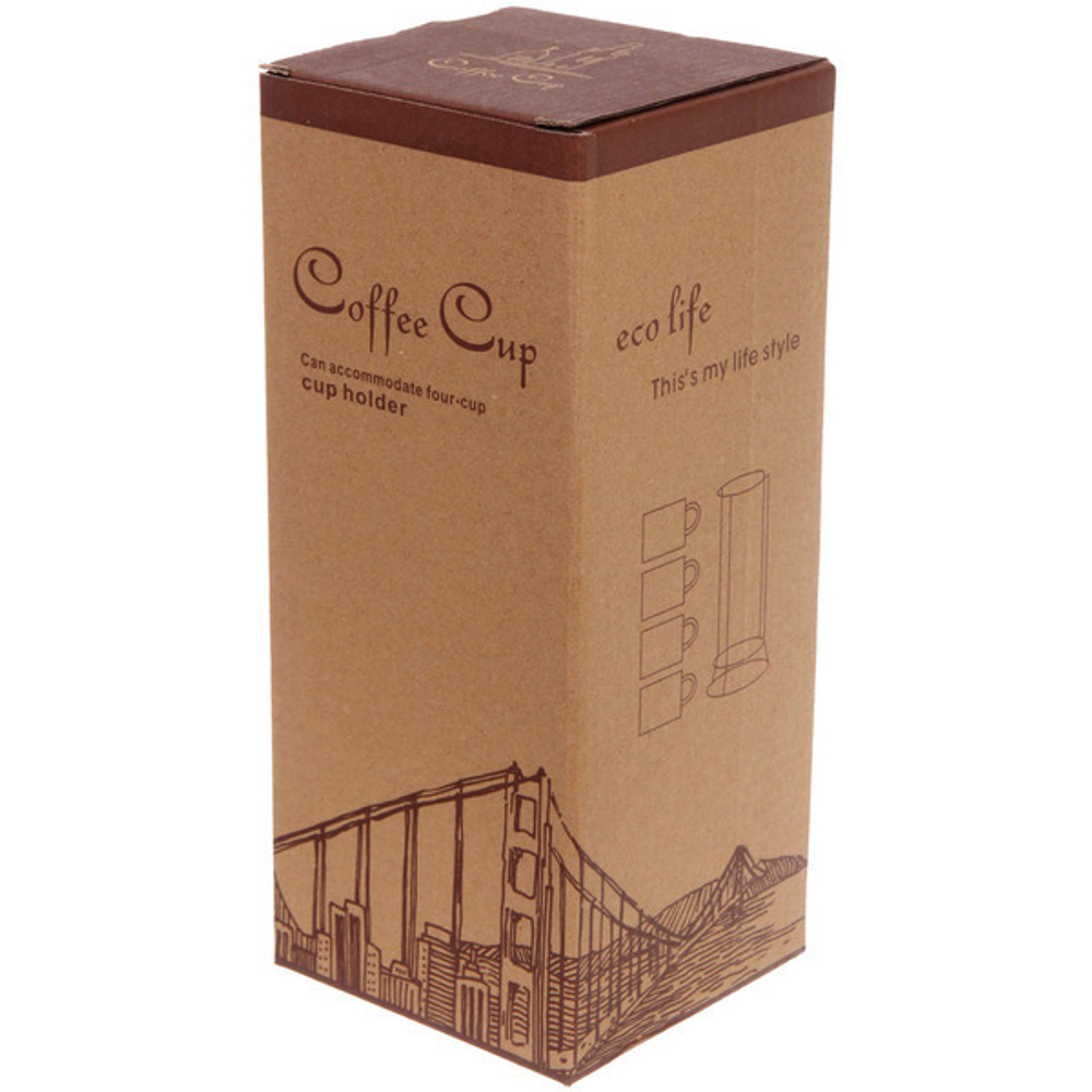 Набор кружек на стойке 280мл «Золотой узор», цвет розовый