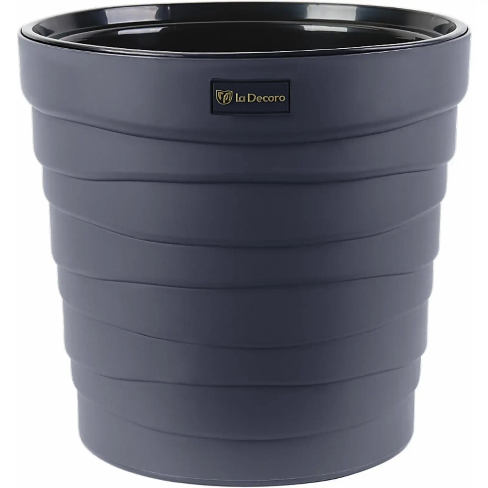 Кашпо для цветов пластиковое 7,5л d-27,1см «Бархан» Антрацит