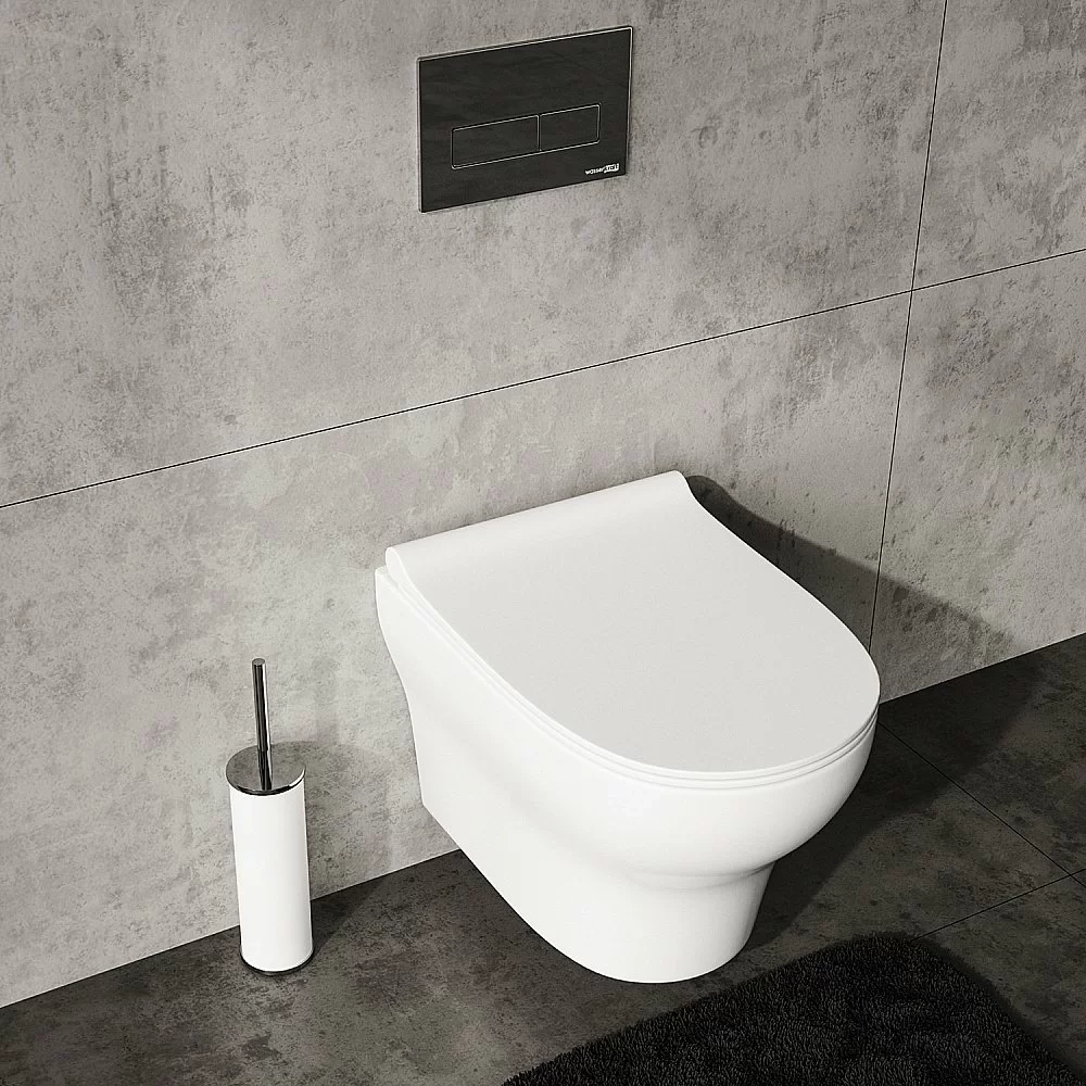 Унитаз подвесной WasserKRAFT Berkel 56TLT.010.ME.CH04.H001 безободковый, с инсталляцией Vils 56, с крышкой микролифт, белый/кнопка хром