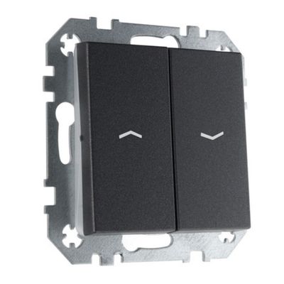 Двухклавишный выключатель для жалюзи LIREGUS EPSILON IJZ1.10-001-01.E/J антрацит