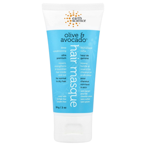 Earth Science, маска для волос, для нормальных и сухих волос, Olive & Avocado™, 59 г (2 унции)