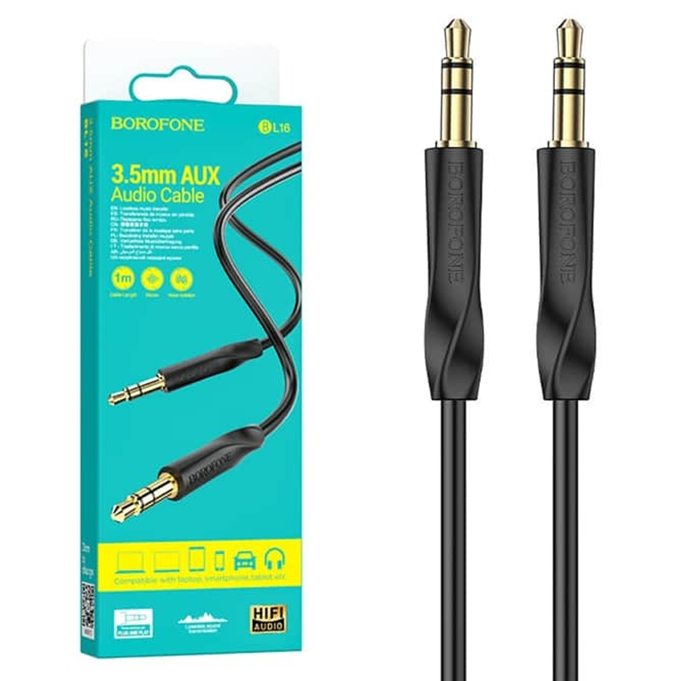 Кабель AUX BOROFONE BL16 (черный) 1м