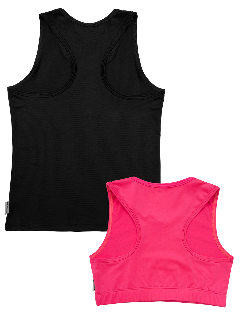 Комплект: черная борцовка и цветной топ розовый