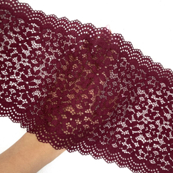 Кружево эластичное темно-бордовое 17 см