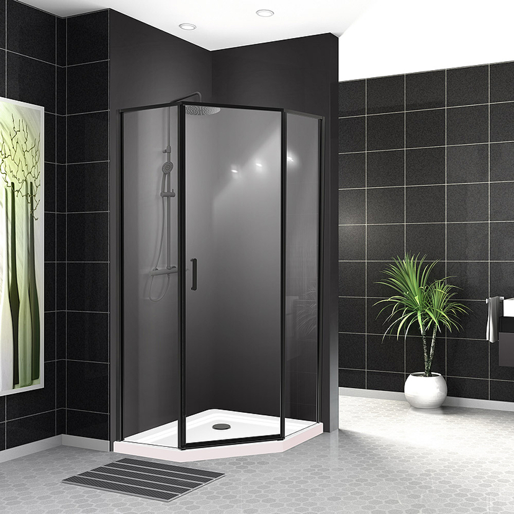 Душевой уголок BelBagno Uno 90х90 UNO-195-P-1-90-C-NERO профиль Черный матовый стекло прозрачное