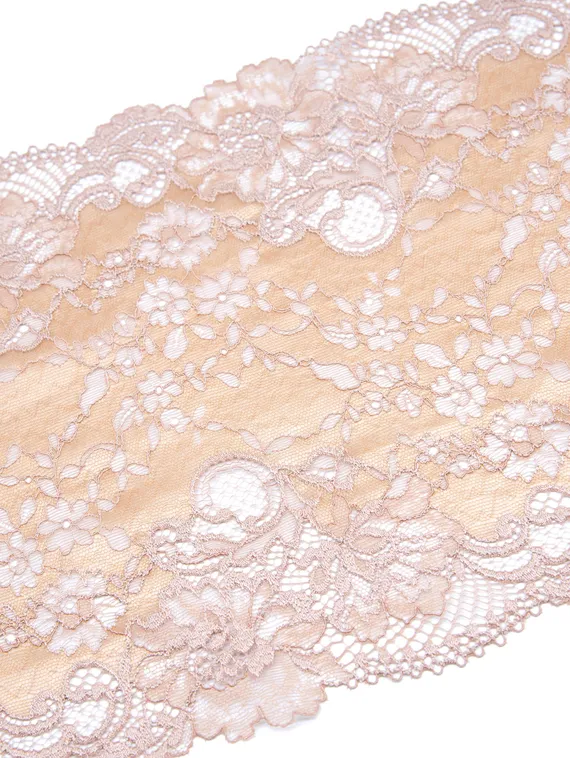 03-169 ОПТ Кружево эластичное 22 см, телесный/бежевый