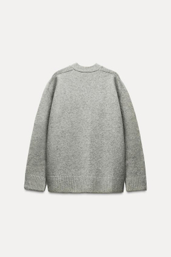 ZARA КАРДИГАН ИЗ МЯГКОЙ ТКАНИ, СЕРЫЙ С МЕЛАНЖЕВЫМ ЭФФЕКТОМ