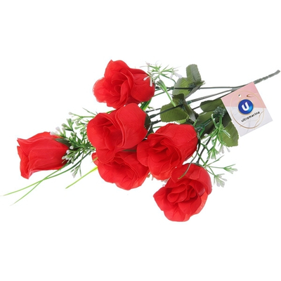 Цветы искусственные 30см «Розы» 5 цветков красные