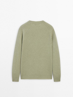 Massimo Dutti Свитер из смесовой шерсти, светло-зеленый