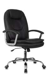 Кресло руководителя Бюрократ CH-868SL черный эко.кожа крестов. металл хром