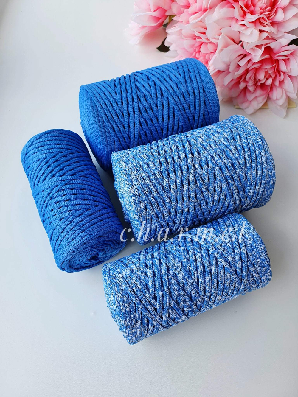 Azure melange Lite polyester cord 3 mm