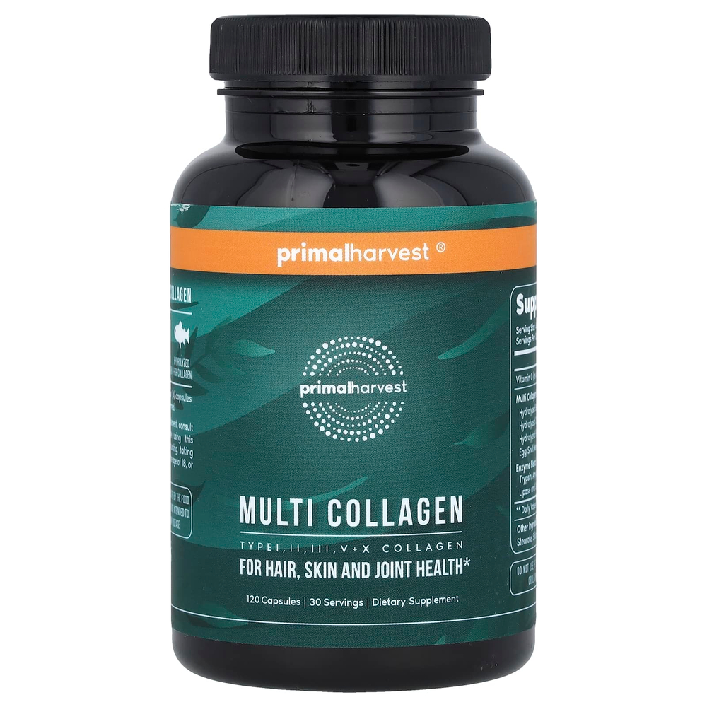 Primal Harvest, Мультиколлаген, 120 капсул