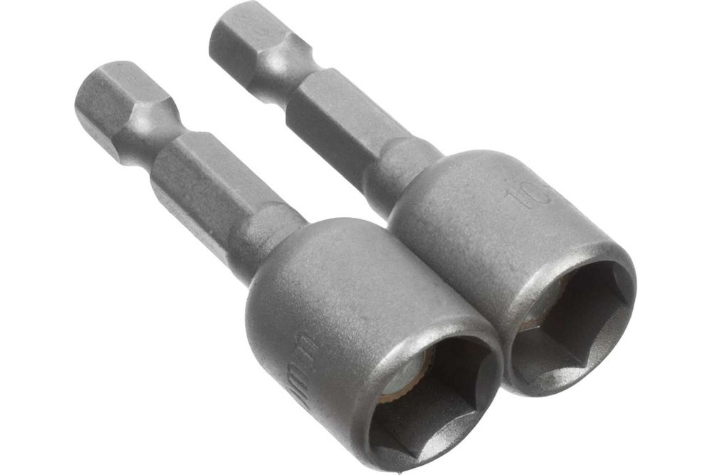 Биты с торцевыми головками сталь CrV, 1/4" Е, 10 мм - 45 мм, 2 шт., (уп.)