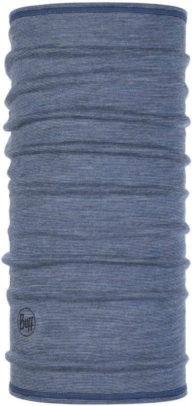 Тонкий шерстяной шарф-труба Buff Wool lightweight Light Denim Multi Stripes Фото 1