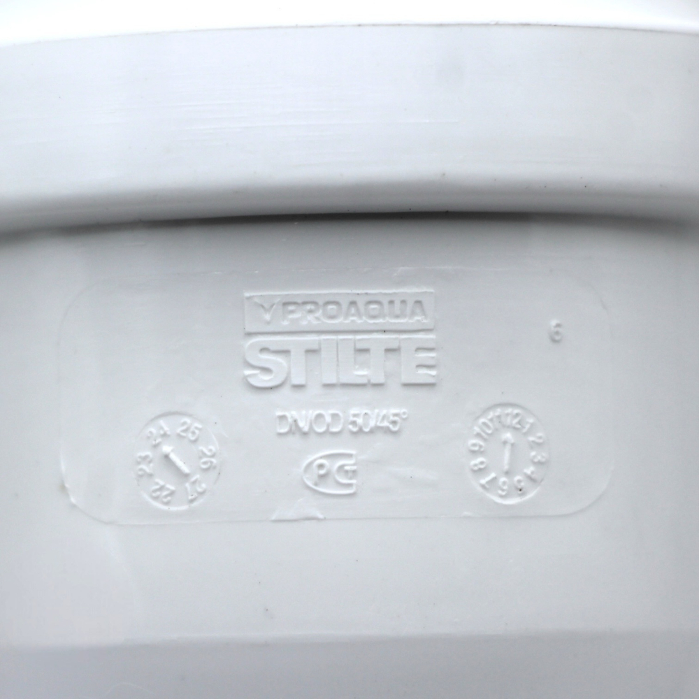 Отвод канализационный PRO AQUA STILTE Ø50x45°