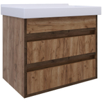 AVK3. Тумба навесная, 2 Ящика, 800, коллекция (София, Cersanit Como, Дуб Крафт Золотой)