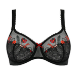 Бюстгальтер Ashley с вышитыми цветами (Размер: 85C) (Цвет: черный)