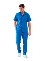 Рубашка медицинская мужская Dr. Nice DRN733 со стойкой, с коротким рукавом, голубой, 56