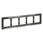 Рамка стеклянная VOLTUM S70 на 5 постов, (титан, стекло)