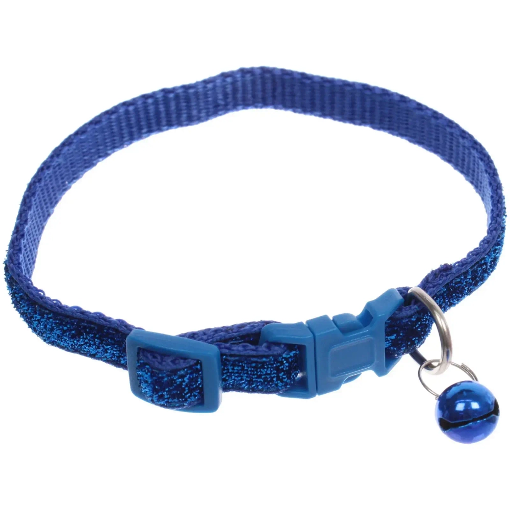 Ошейник с колокольчиком 1*19/32см «Zoo City-Блестящий БУМ» микс цветов (минивложение 12шт)