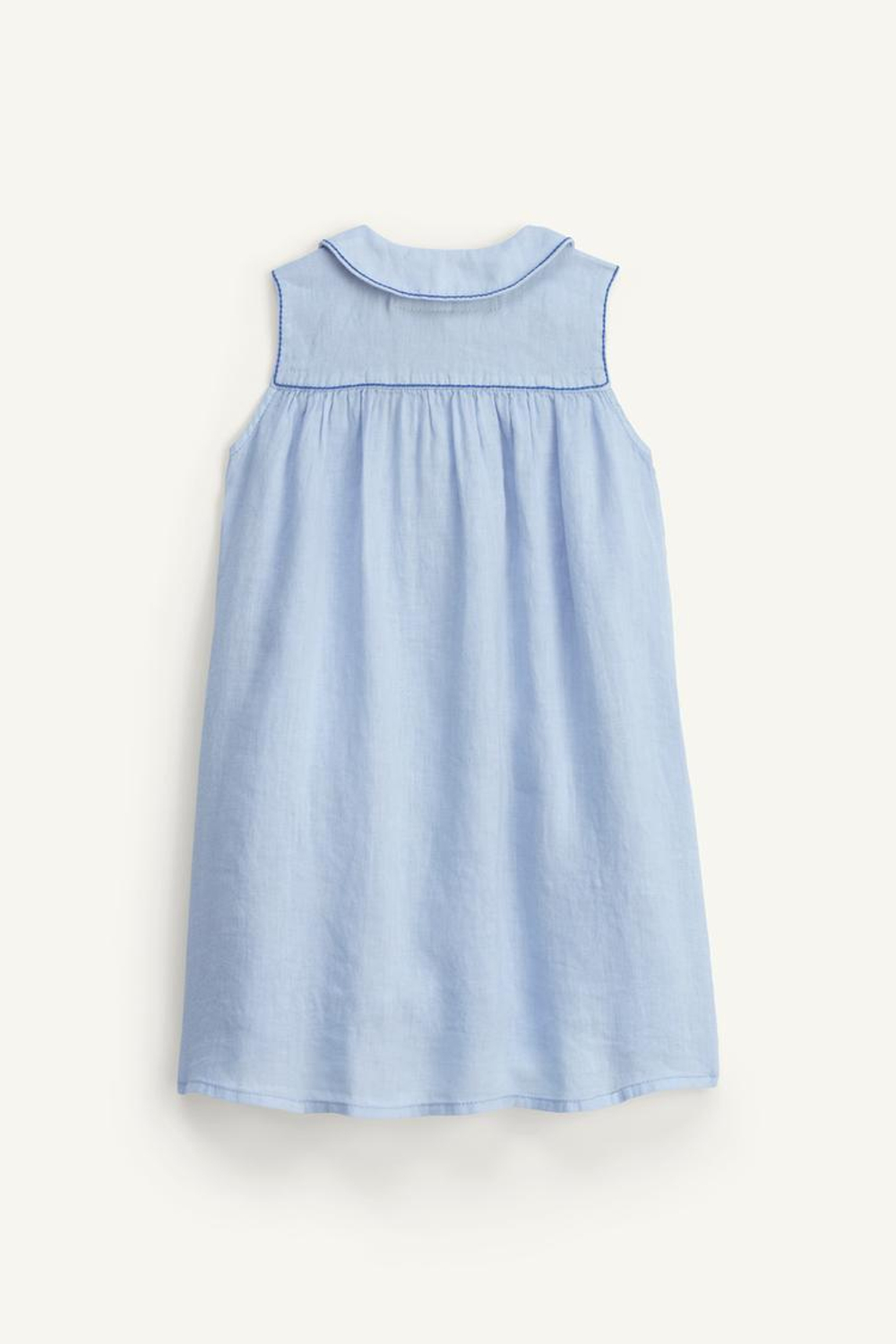 ZARA ЛЬНЯНОЕ ПЛАТЬЕ, ПАСТЕЛЬНО-ГОЛУБОЙ