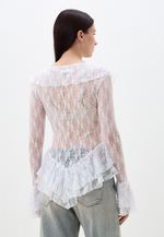 Блуза `Бохо` кружевная, цвет белый,